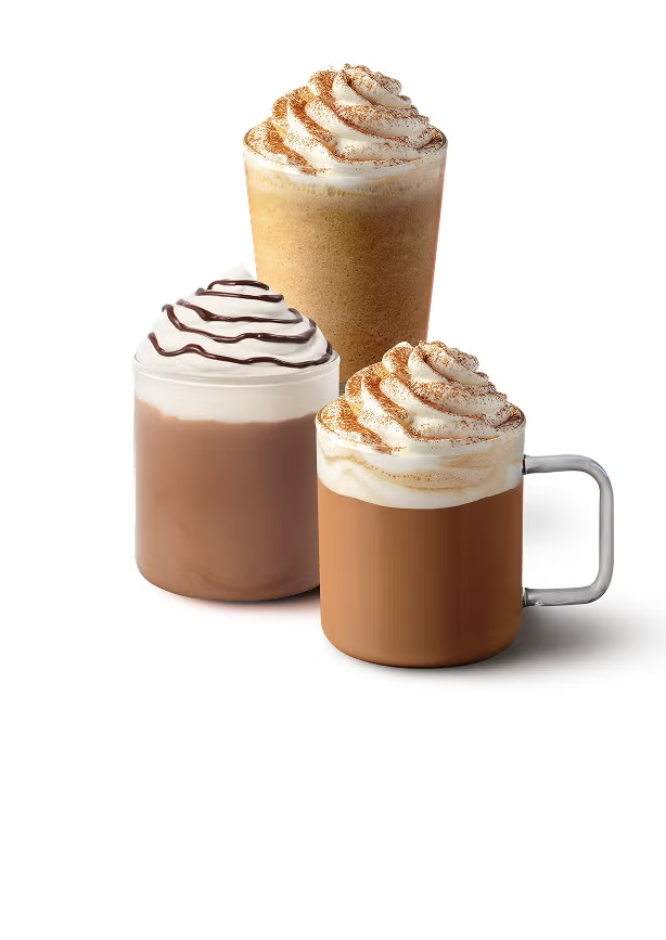 Udvalg af Toffee Nut Latte i forskellige glas