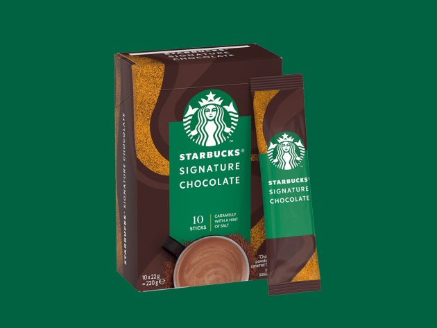 Starbucks® Signature Chocolate-brev og -emballage